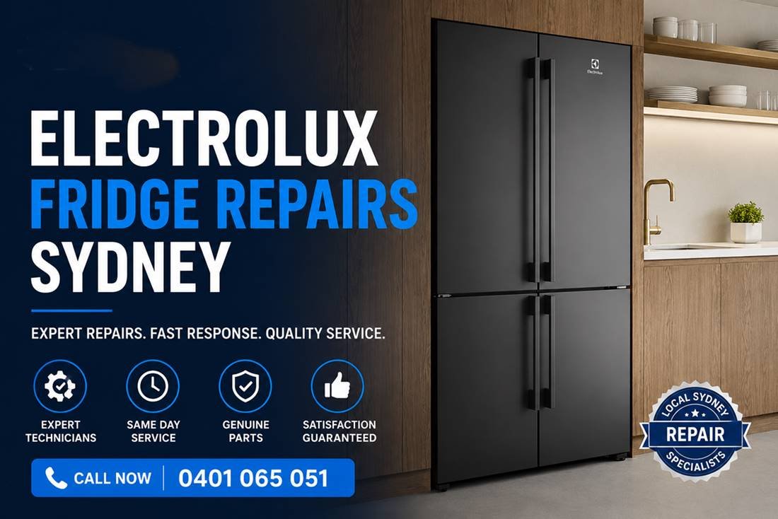 Licensed technician executing an Electrolux fridge repair operation in Sydney